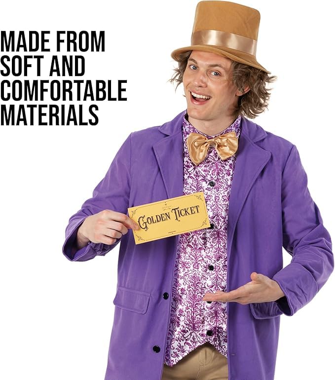 fun shack Mens Chocolate Factory Costume, Mens Chocolate Factory Owner Costume, Book Character Costumes For Adults, Large - Image 2